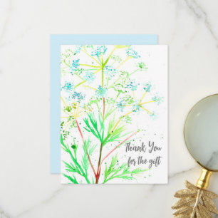 Danke für das Geschenk Blue Wildblumen Watercolor