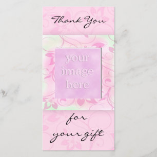 Danke für das Geschenk - rosa Fotokarte