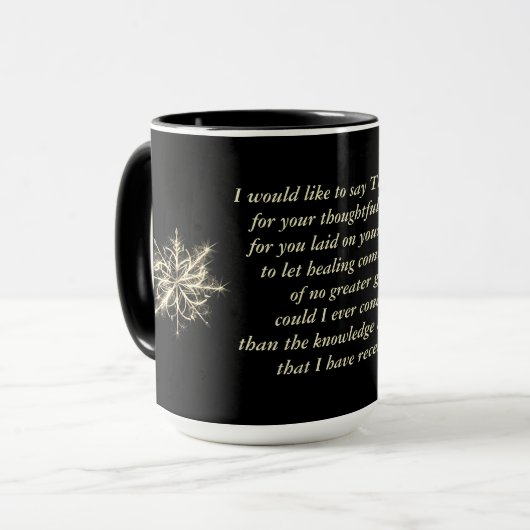 Danke für das Heilen Tasse (Vorderseite Links)