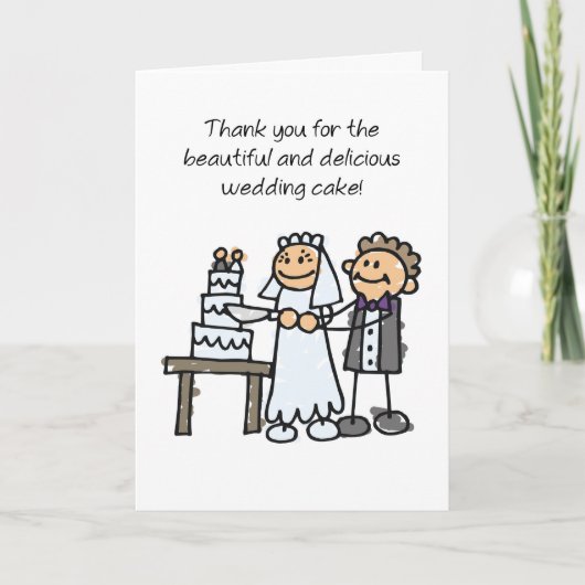 Danke für das Hochzeitstorch-Strichmännchen Karte (Vorderseite)