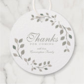 Danke für das Kommen von Aquarellblättern Geschenkanhänger (Rückseite)