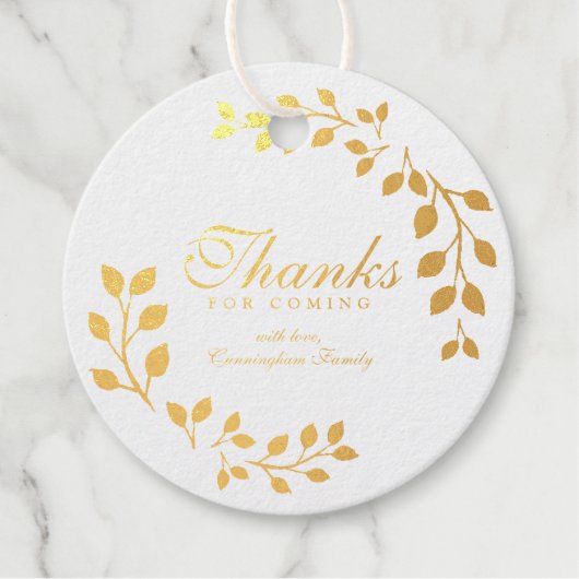 Danke für das Kommen von Aquarellblättern Geschenkanhänger (Vorderseite)