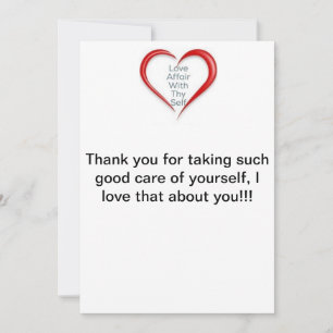 Danke für das Kümmern von um selbst, Karte