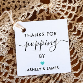 Danke für das Poppen von Tags, Hochzeit Türkis Geschenkanhänger