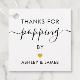 Danke für das Poppen von Tags, Hochzeitsgold Geschenkanhänger