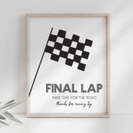 Danke für das Racing By Race Car Party Sign Fotodruck