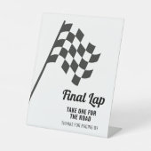 Danke für das Racing By Race Car Party Sign Sockelschild (Vorderseite)