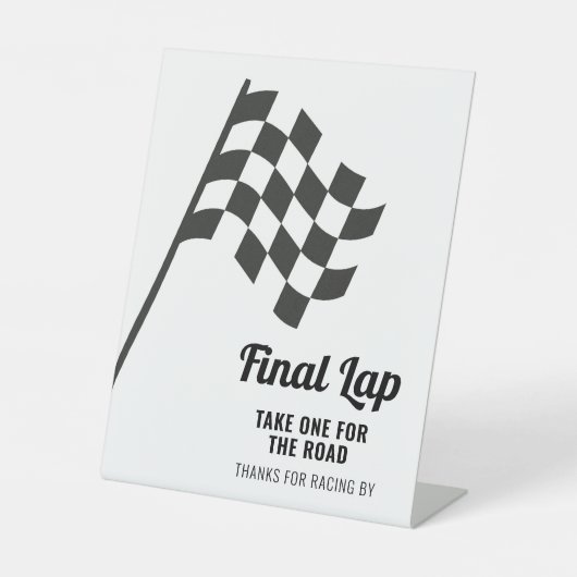 Danke für das Racing By Race Car Party Sign Sockelschild (Vorderseite)