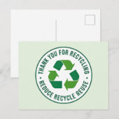 Danke für das Recycling Postkarte (Vorne/Hinten)