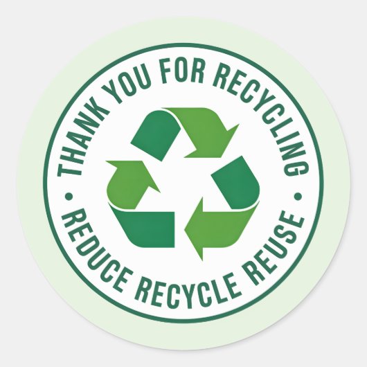 Danke für das Recycling Runder Aufkleber (Vorderseite)