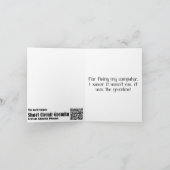 Danke für das Reparieren meiner Computer-Karte (Innenseite)