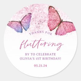Danke für das Schmettern von Butterfly Runder Aufkleber
