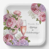 Danke für das Sipping & Celebrating floral Pappteller (Vorderseite)