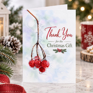 Danke für das Weihnachtsgeschenk Rote Frostige Bee Feiertagskarte