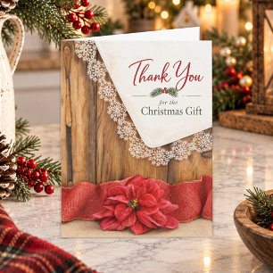 Danke für das Weihnachtsgeschenk Rote Poinsettie Feiertagskarte