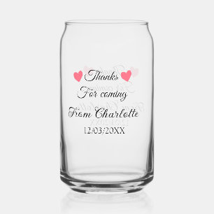 Danke für dein Kommen. Füge Namen und Textnachrich Dosenglas