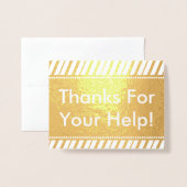 "Danke für deine Hilfe!" Grußkarte Folienkarte (Vorderseite mit Umschlag)