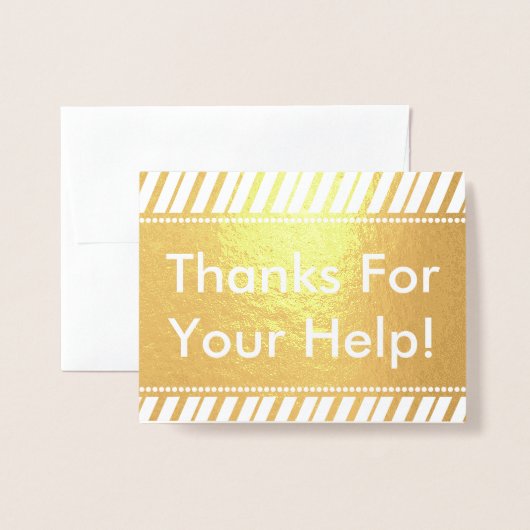 "Danke für deine Hilfe!" Grußkarte Folienkarte (Vorderseite mit Umschlag)