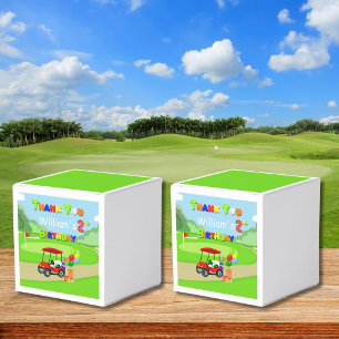 Danke für den 2. Geburtstag Rotes Golfcart Jungen Geschenkschachtel