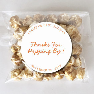 Danke für den Besuch Baby Shower Popcorn Mitgebsel Runder Aufkleber