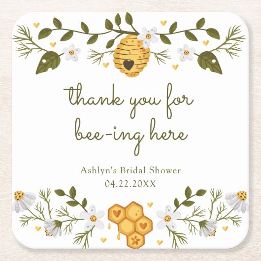 Danke für den Bienening Here Paper Untersetzer (Vorderseite)