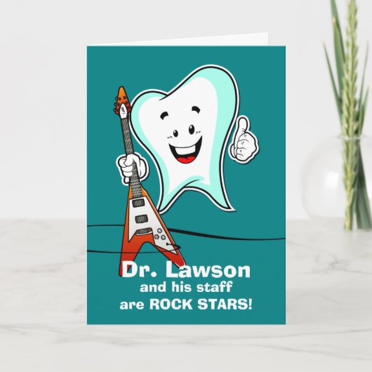 Danke für den Endodontist mit Rockstar Tooth Karte (Vorderseite)