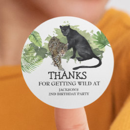 Danke für den Geburtstag von Wild Leopard Panther Runder Aufkleber