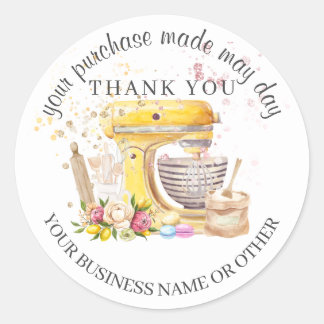 Danke für den Kauf, kleine Bäckerei Geschäft. Runder Aufkleber