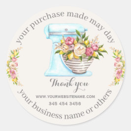 Danke für den Kauf, kleine Bäckerei Geschäft. Runder Aufkleber