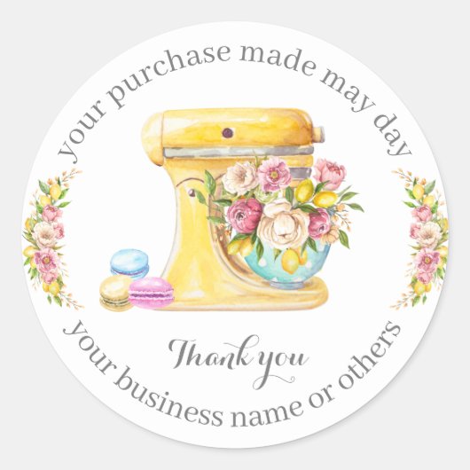 Danke für den Kauf, kleine Bäckerei Geschäft. Runder Aufkleber (Vorderseite)