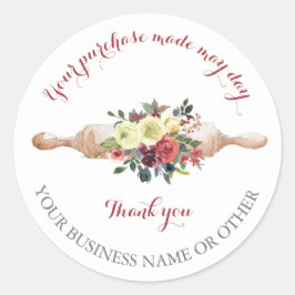 Danke für den Kauf, kleine Bäckerei Geschäft. Runder Aufkleber