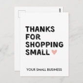 Danke für den kleinen Einkauf | Kleine Unternehmen Postkarte (Vorne/Hinten)