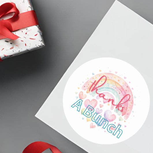 Danke für den knackigen Rainbow Round Aufkleber