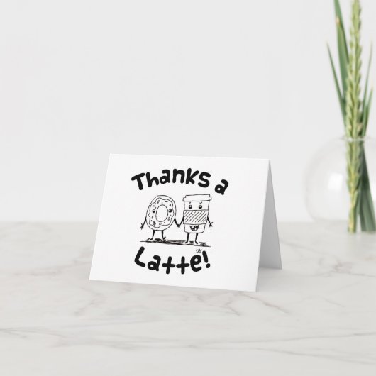 "Danke für den Latte-Kaffee und Danke-Karte" Dankeskarte (Vorderseite)