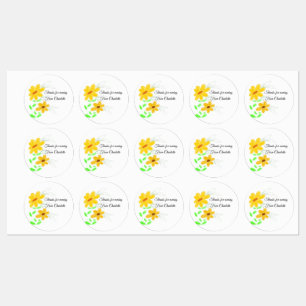 Danke für den nächsten Namen Text gelb Sonnenblume Etiketten