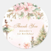 Danke für den Nutcracker Winter Onederland Runder Aufkleber (Vorderseite)