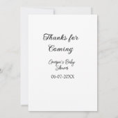 Danke für die Ankunft der Babydusche moderne einfa Einladung (Rückseite)