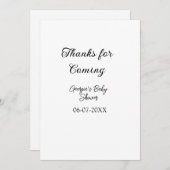 Danke für die Ankunft der Babydusche moderne einfa Einladung (Vorne/Hinten)