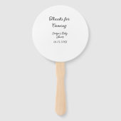 Danke für die Ankunft der Babydusche moderne einfa Fächer (Rückseite)