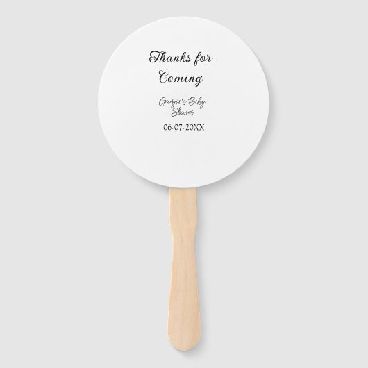 Danke für die Ankunft der Babydusche moderne einfa Fächer (Rückseite)