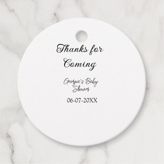 Danke für die Ankunft der Babydusche moderne einfa Geschenkanhänger (Vorderseite)