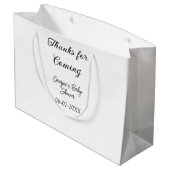 Danke für die Ankunft der Babydusche moderne einfa Große Geschenktüte (Rückseite Schrägansicht)
