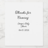 Danke für die Ankunft der Babydusche moderne einfa Weinetikett (Einzelnes Label)