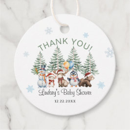 Danke für die Baby-Party im Winter Geschenkanhänger