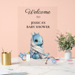 Danke für die Baby Shower Blue Dragon Acrylschild