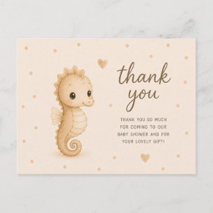Danke für die Babyparty des kleinen Seepferdchens Postkarte