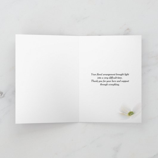 Danke für die Beerdigung Blume Gartentür Karte (Innenseite)