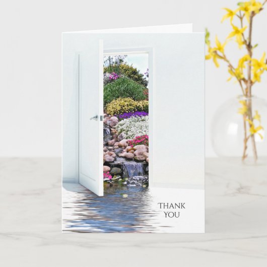 Danke für die Beerdigungsspende Gartentür Karte (Gelbe Blume)