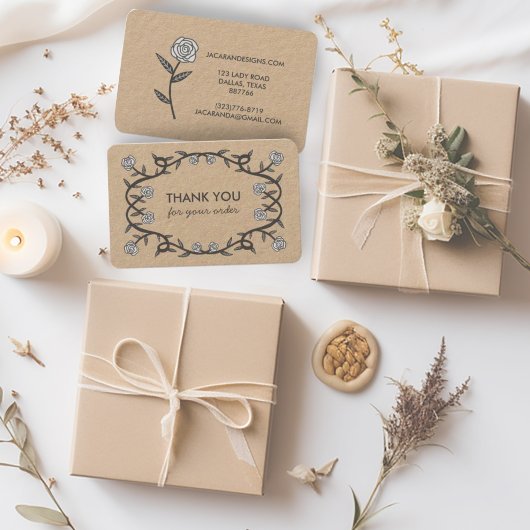 DANKE für die Bestellung Chic Elegante Rose Frame  Visitenkarte