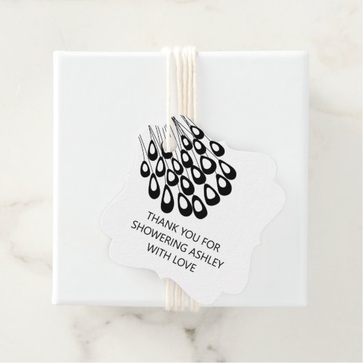 Danke für die Dusche mit Liebe Brautparty Geschenkanhänger (Beispiel)